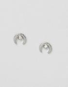 Asos Crescent Stud Earrings - Silver