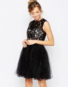 Little Mistress Prom Dress With Metallic Lace Top