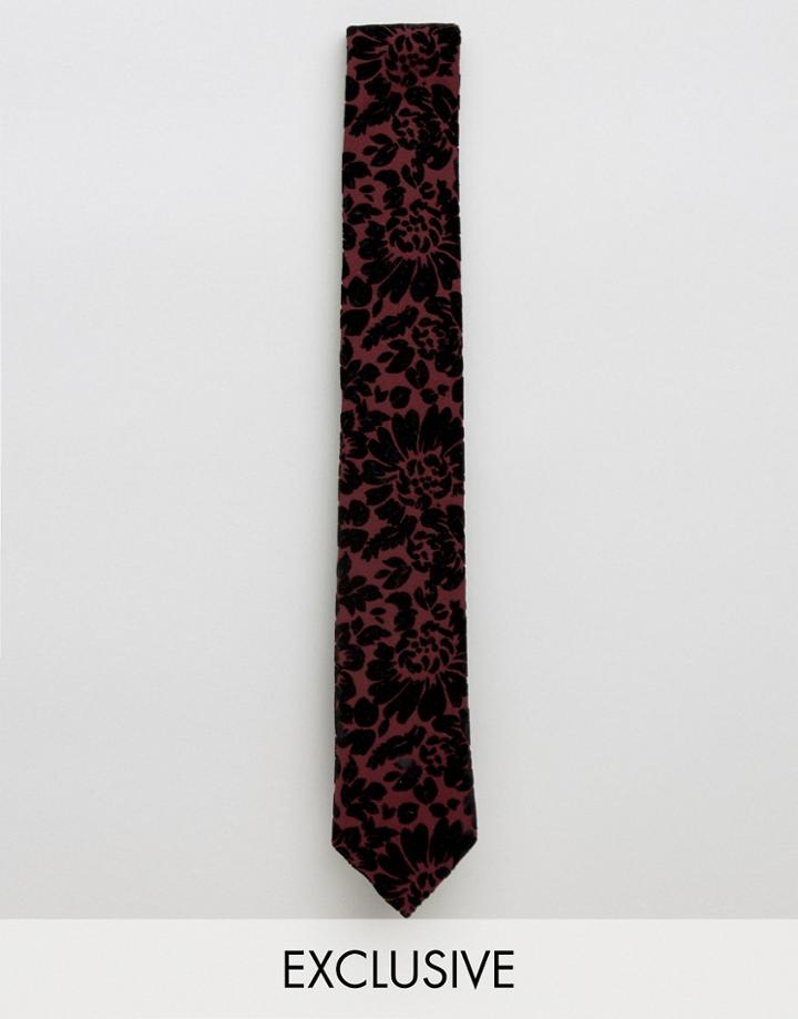 Noose & Monkey Flocked Blade Tie - Red