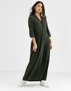Selected Femme Pleated Maxi Dress-gray
