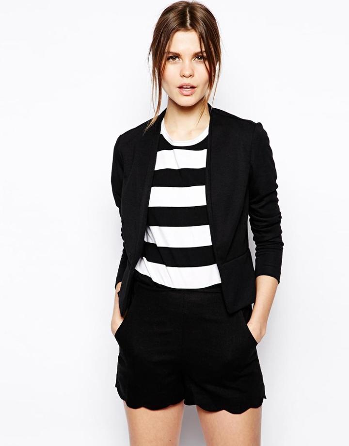 Asos Blazer In Ponte With Peplum