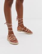 Asos Design Jester Knotted Espadrille Sandals - Pink