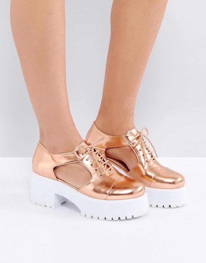 Asos Oake Chunky Cut Out Shoes - Beige