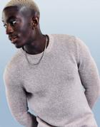 Asos Design Midweight Cotton Sweater In Oatmeal Twist-neutral