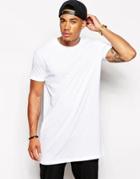 Asos Super Longline T-shirt With Skater Fit - White
