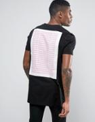 Asos Longline T-shirt With Premiere Classe List Back Print - Black