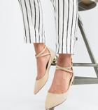 Aldo Flat Point Shoe With Metal Heel - Beige