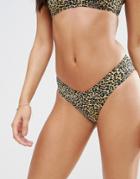 Zulu & Zephyr Animal Print High Leg Bikini Bottom - Multi