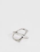 Icon Brand X Shape Ring In Silver - Silver