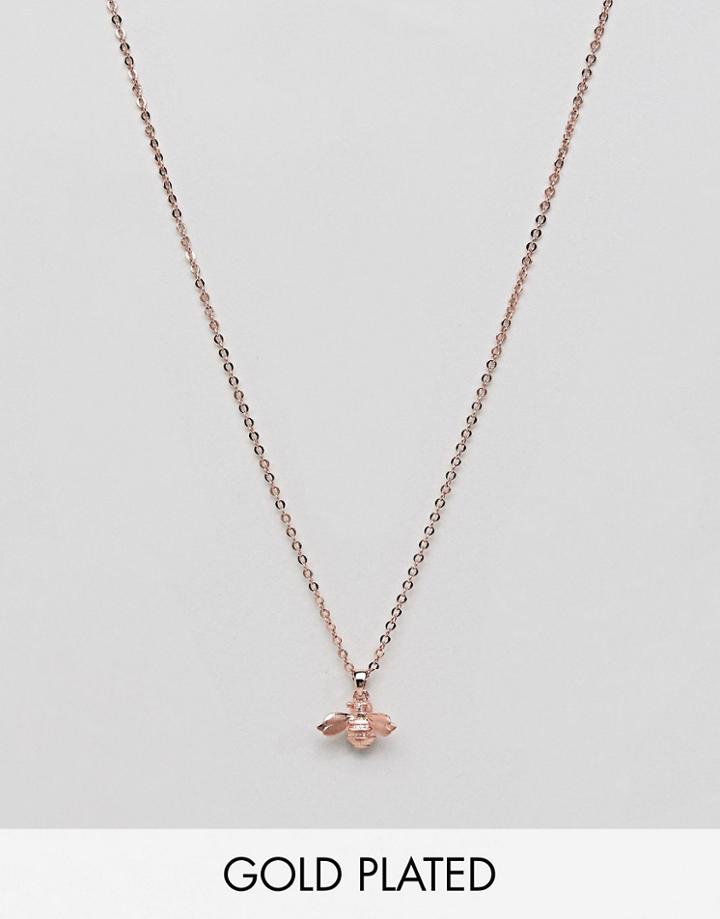 Ted Baker Rose Gold Bumble Bee Necklace - Gold