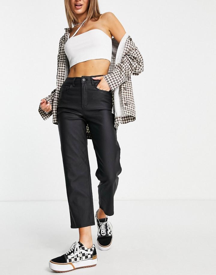 Object Moji Coated Jeans In Black