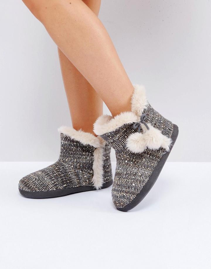 Boux Avenue Sequin Bootie - Gray