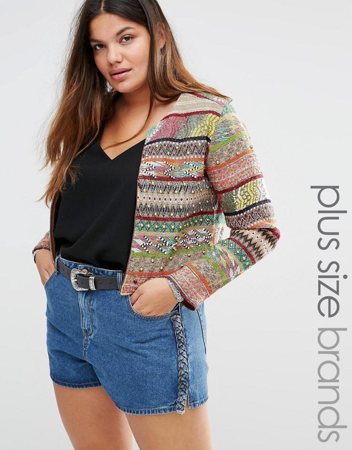 Alice & You Multi Geo-tribal Stripe Trophy Jacket - Multi