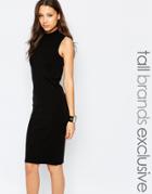 Noisy May Tall Knitted Roll Neck Body-conscious Dress - Black