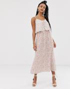 New Look Tie Front Strappy Midi Dress In Floral-multi