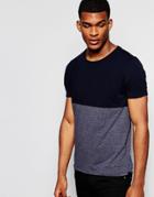 Boss Orange T-shirt With Color Block Regular Fit In Navy - Navy