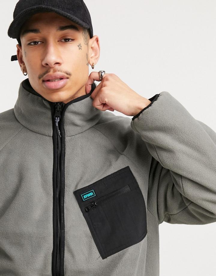 Pull & Bear Fleece In Gray-grey