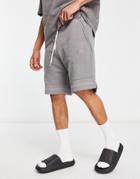 Pull & Bear Matching Washed Jersey Shorts In Gray-grey