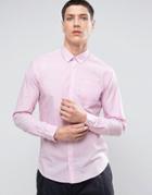 Casual Friday Button Down Collar Shirt With Pocket - Pink