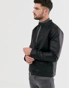 Only & Sons Faux Leather Racer Jacket
