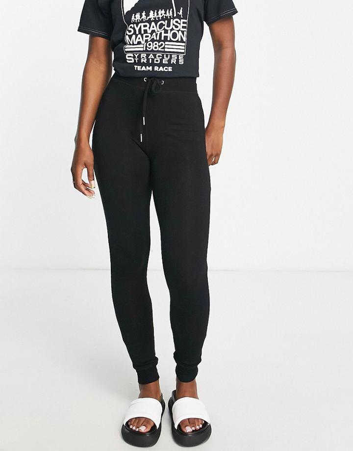 Topshop Skinny Fit Soft Brushed Sweatpants In Black