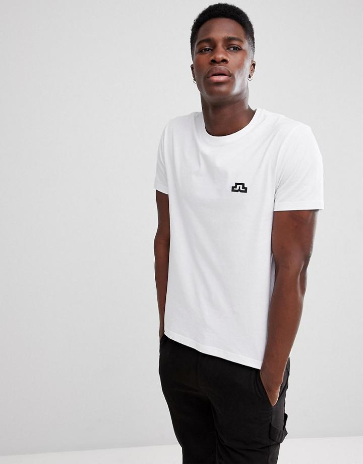 J Lindeberg Logo Crew Neck T-shirt In White - White