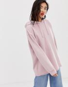 Iden Denim Organic Cotton Oversized Hoodie With Embroidered Eye Logo - Pink