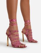 Ego Ari Super Strappy Heel Sandals In Pink
