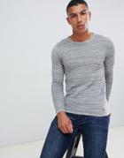 Solid Crew Neck Knit Sweater In Gray - Gray