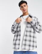 Il Sarto Oversized Fit Checked Shirt In Gray