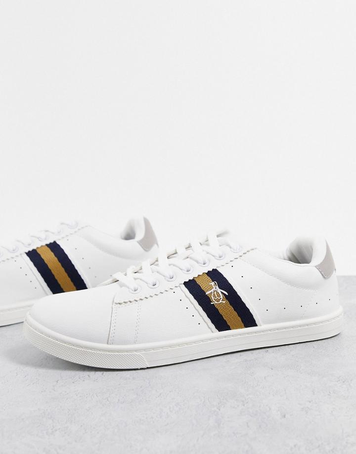 Original Penguin Logo Sneakers In White Mix