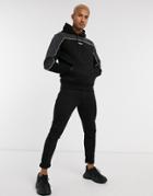 Nicce Ark Mini Logo Hoodie With Piping In Black Gray Color Block