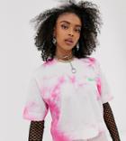 Collusion Tie Dye Printed T Shirt - Pink