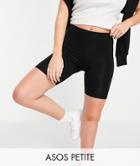 Asos Design Petite 2 Pack Basic Legging Shorts In Black