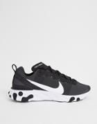 Nike React Element 55 Sneakers In Black And White Bq6166-003