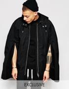Black Eye Collective Rags Jacket With Removable Hood - Black