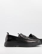 Calvin Klein Pegasus Penny Loafers In Black Leather