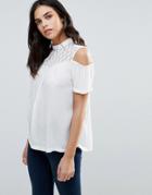 B.young Gelio Cold Shoulder Blouse - White