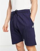 Le Breve Pin Tuck Jersey Shorts In Navy