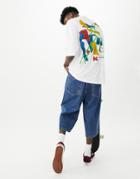 Asos Daysocial Oversized T-shirt With Large Abstract Shape Graphic Print In White