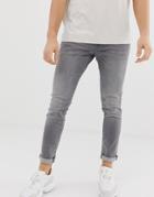 Esprit Skinny Fit Low Rise Jeans In Gray Wash
