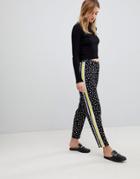 Asos Peg Pants In Spot And Stripe Print - Black