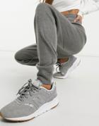 Ax Paris Premium Knit Sweatpants In Gray Marl-grey
