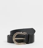 Glamorous Curve Exclusive Belt With Curved Snake Buckle In Black