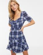 Stevie May Devon Check Mini Dress - Blue