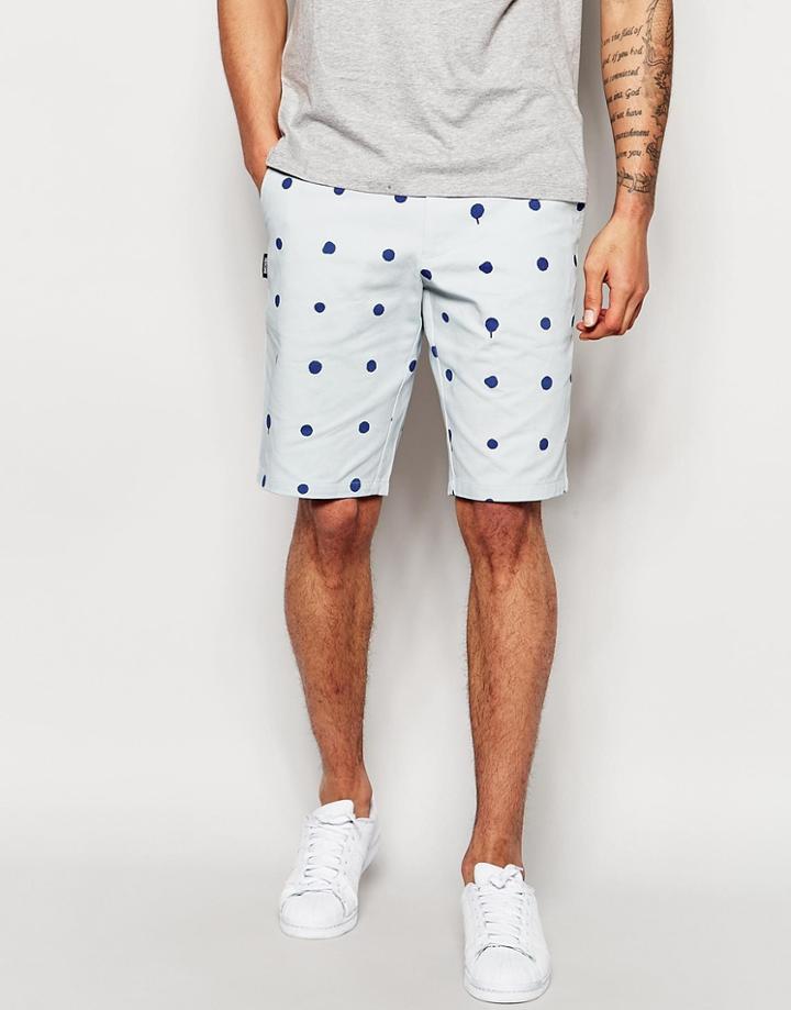 Hero's Heroine Chinos Shorts In Polka Print - Blue