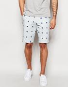 Hero's Heroine Chinos Shorts In Polka Print - Blue