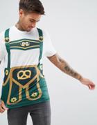 Asos Relaxed T-shirt With Lederhosen Print - White