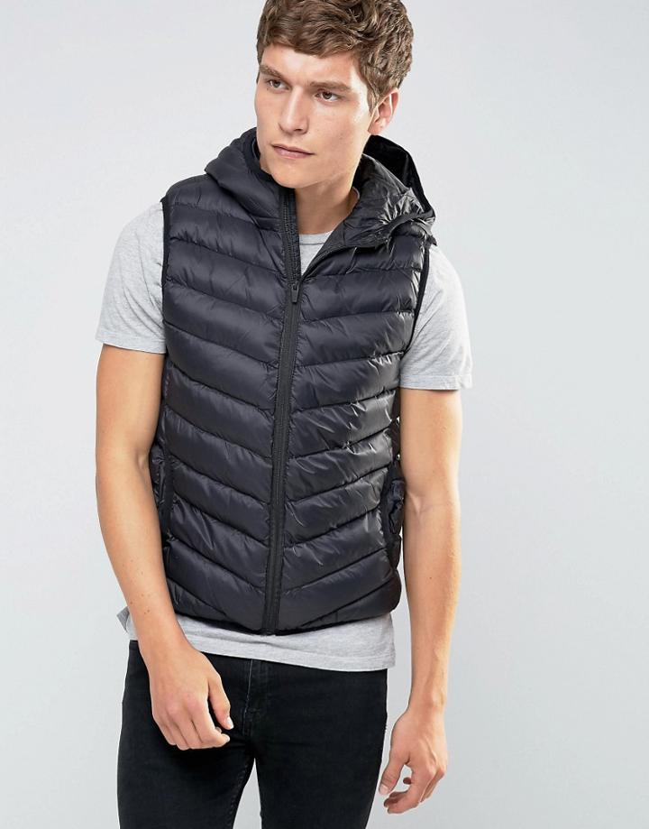 Brave Soul Padded Layering Gillet Jacket - Black