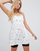 Motel Cami Dress In Solar Print - White